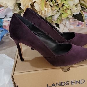 Lands End suede heels